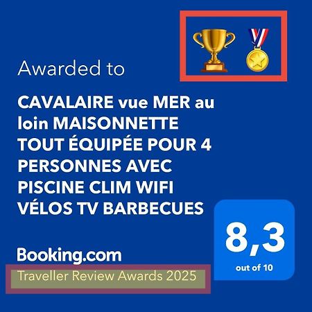 Cavalaire Vue Mer Au Loin Maisonnette Tout Equipee Pour 4 Personnes Avec Piscine Clim Wifi Velos Tv Barbecues エクステリア 写真