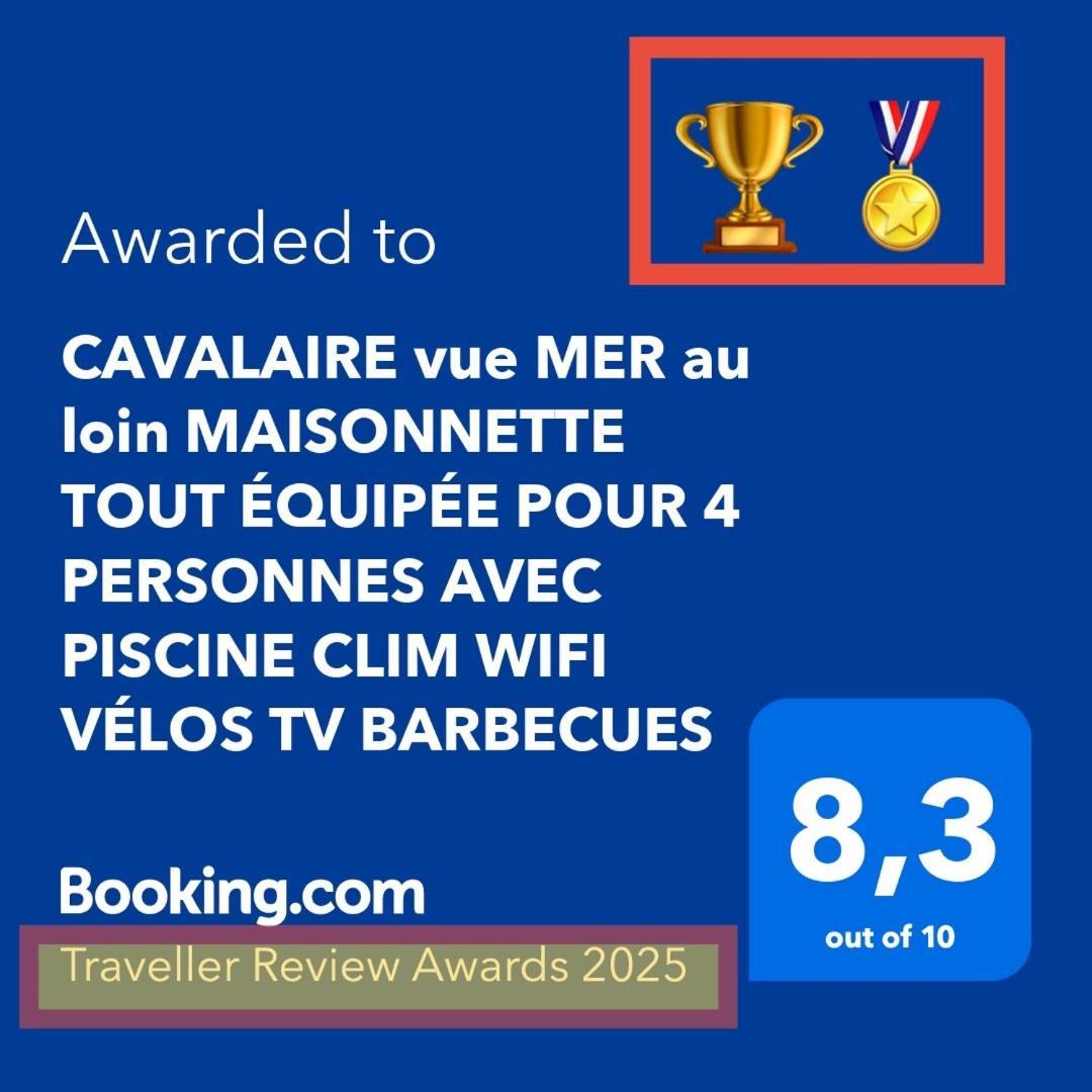 Cavalaire Vue Mer Au Loin Maisonnette Tout Equipee Pour 4 Personnes Avec Piscine Clim Wifi Velos Tv Barbecues エクステリア 写真